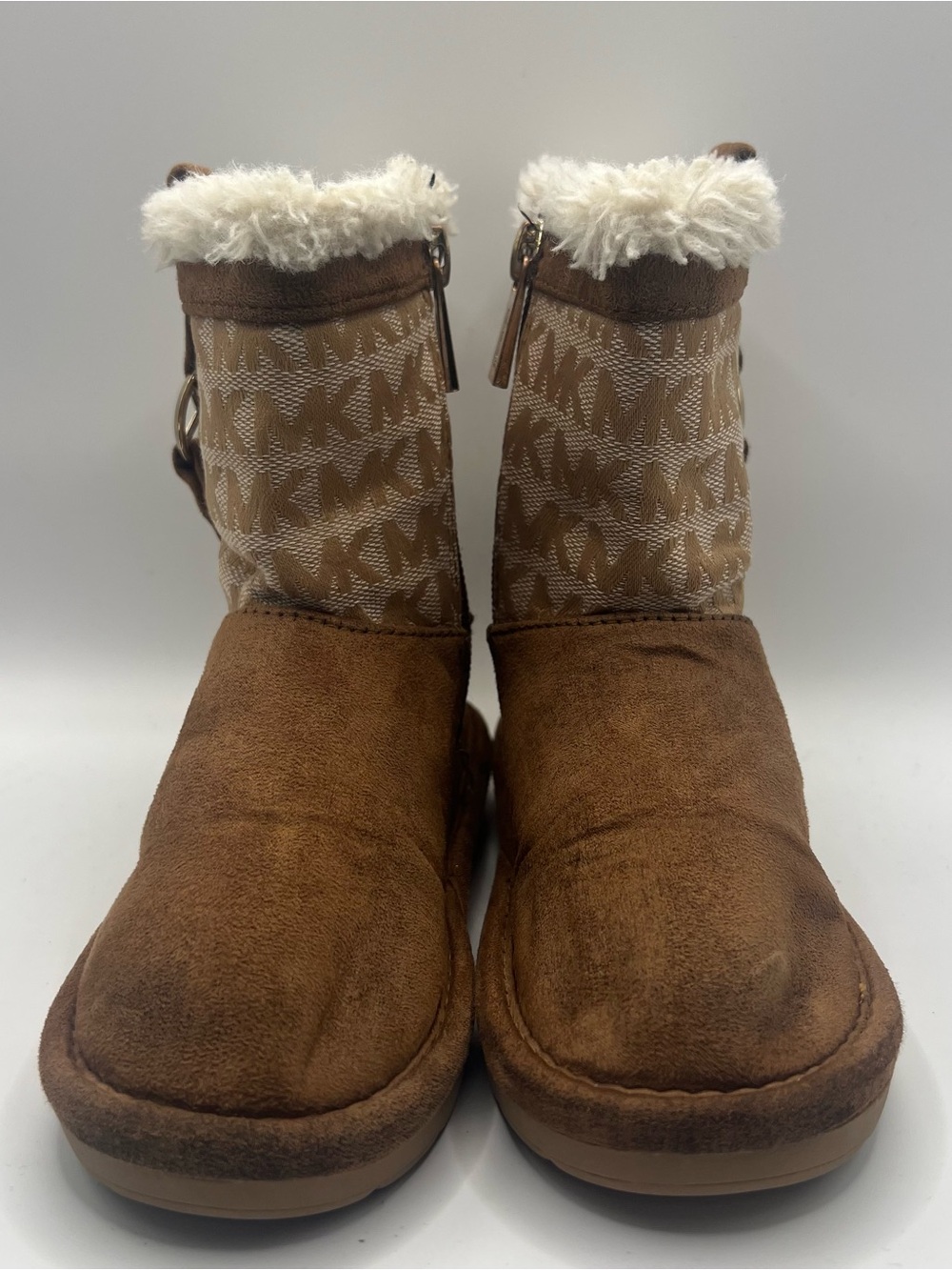 Michael Kors Kids Yancy Winter Snow Boots - Size 8 Toddler Brown Faux Fur